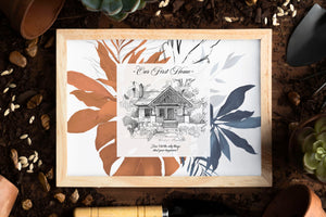 Earth Tones | Custom Home Portrait | Housewarming Gifts