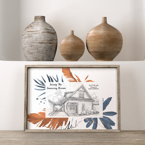 Earth Tones | Custom Home Portrait | Housewarming Gifts